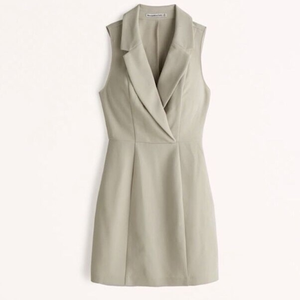Abercrombie & Fitch Women’s Sleeveless Blazer Mini Dress in Beige Size SP